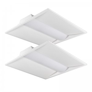 2x2 Recessed LED Steel Troffer Light - 40W - 5300 Lumen - Dimmable - 2 Pack - 4000K - Natural White