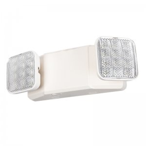 LED Emergency Light - Square Adjustable Lamp Heads - White Housing - 120-347 VAC