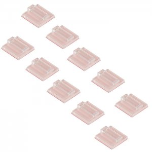 10mm LED Strip Light Mounting Clips With Adhesive Backing - 10 Pack