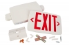 White LED Exit Sign/Emergency Light Combo w/ Battery Backup - Single or Double Face - Adjustable Light Heads