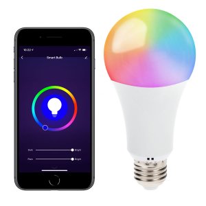 10W A19 WiFi Smart LED Light Bulb - RGBW Color Changing - Hubless - Alexa/Google Assistant/Smartphone Compatible - 60W Equivalent - 800 Lumens