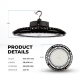 240W Black UFO LED High Bay Light - 38400 Lumens - 1000W Metal Halide Equivalent