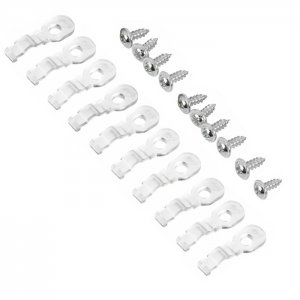 8mm COB LED Strip Light Mounting Clips With Screws - 10 Pack