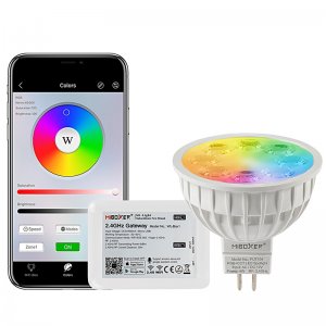 MR16 MiBoxer Wi-Fi Smart LED Bulb - RGB+Tunable White - 4-Watt (40-Watt Equivalent) - 280 Lumens - Smartphone Compatible