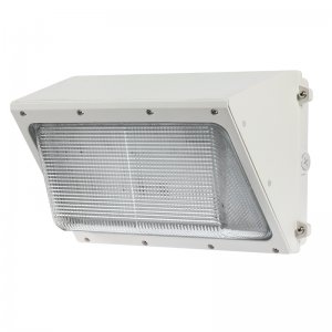 120W LED Wall Pack - 400W Metal Halide Equivalent - White - Glass Lens - 12000 Lumens - 5000K