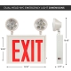 Red LED Exit Sign - NYC Emergency Light with Backup Battery - (2) Adjustable Light Heads