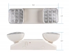 LED Emergency Light - Square Adjustable Lamp Heads - White Housing - 120-347 VAC