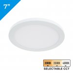 7” LED Low Profile Downlight with Selectable CCT - 15W Flush Mount Ceiling Light - 1,050 Lumens - Dimmable