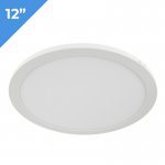 12” LED Downlight w/ White Interchangeable Trim - 24W Flush Mount Ceiling Light - 1,920 Lumens - 125 Watt Equivalent - 4000K/3000K - Dimmable