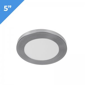 5” LED Downlight w/ Satin Nickel Trim - 6W Flush Mount Ceiling Light - 360 Lumens - 50 Watt Equivalent - 4000K/3000K - Dimmable