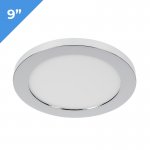 9” LED Downlight w/ Chrome Trim - 18W Flush Mount Ceiling Light - 1,440 Lumens - 100 Watt Equivalent - 4000K/3000K - Dimmable