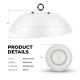 150W White LED Washdown High Bay - NSF Compliant - 19500 Lumens - 400W MH Equivalent - 5000K