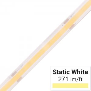 5m Outdoor (IP65) UltraBright™ White COB LED Strip Light - COB Series LED Tape Light - High CRI - 12V/ 24V