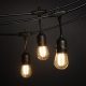 33\' Outdoor Patio String Lights with 15 LED Filament Bulbs - Suspended Sockets - 2200K/2700K