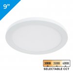 9” LED Low Profile Downlight with Selectable CCT - 18W Flush Mount Ceiling Light - 1,260 Lumens - Dimmable