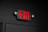 Black LED Exit Sign/Emergency Light Combo w/ Battery Backup - Single or Double Face - Adjustable Light Heads