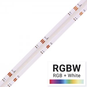 5m ColorBright™ RGBW Color Changing + White COB LED Strip Light - COB Series Color-Changing LED Tape Light - 24V - IP20