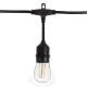 48\' Outdoor Patio String Lights with 15 LED Filament Bulbs - Suspended Sockets - 2200K/2700K